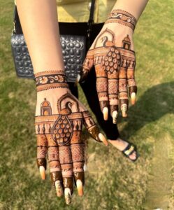 Peacock design mehndi art by Gupta Creation