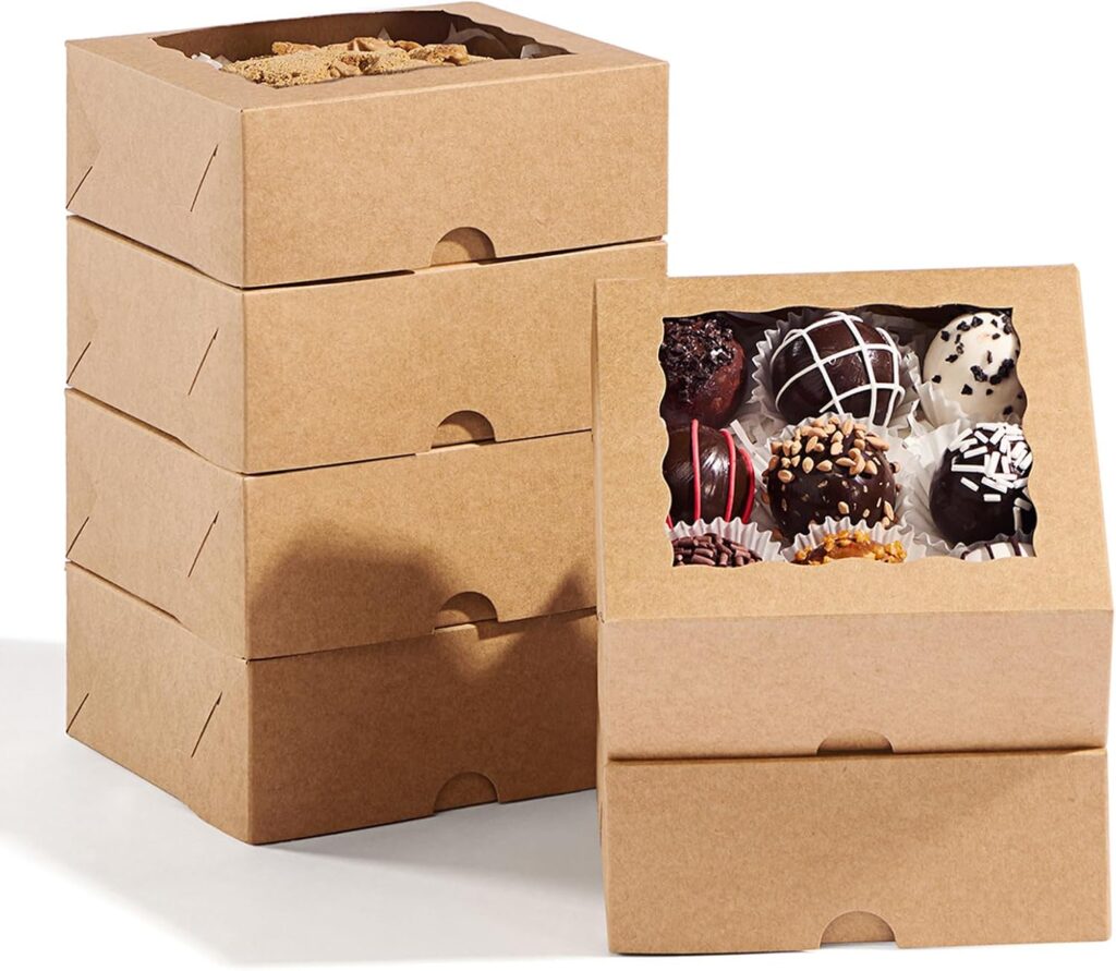 20 Pcs 5x5x2 Inch Cookies with Window Bakery Boxes Soap Box