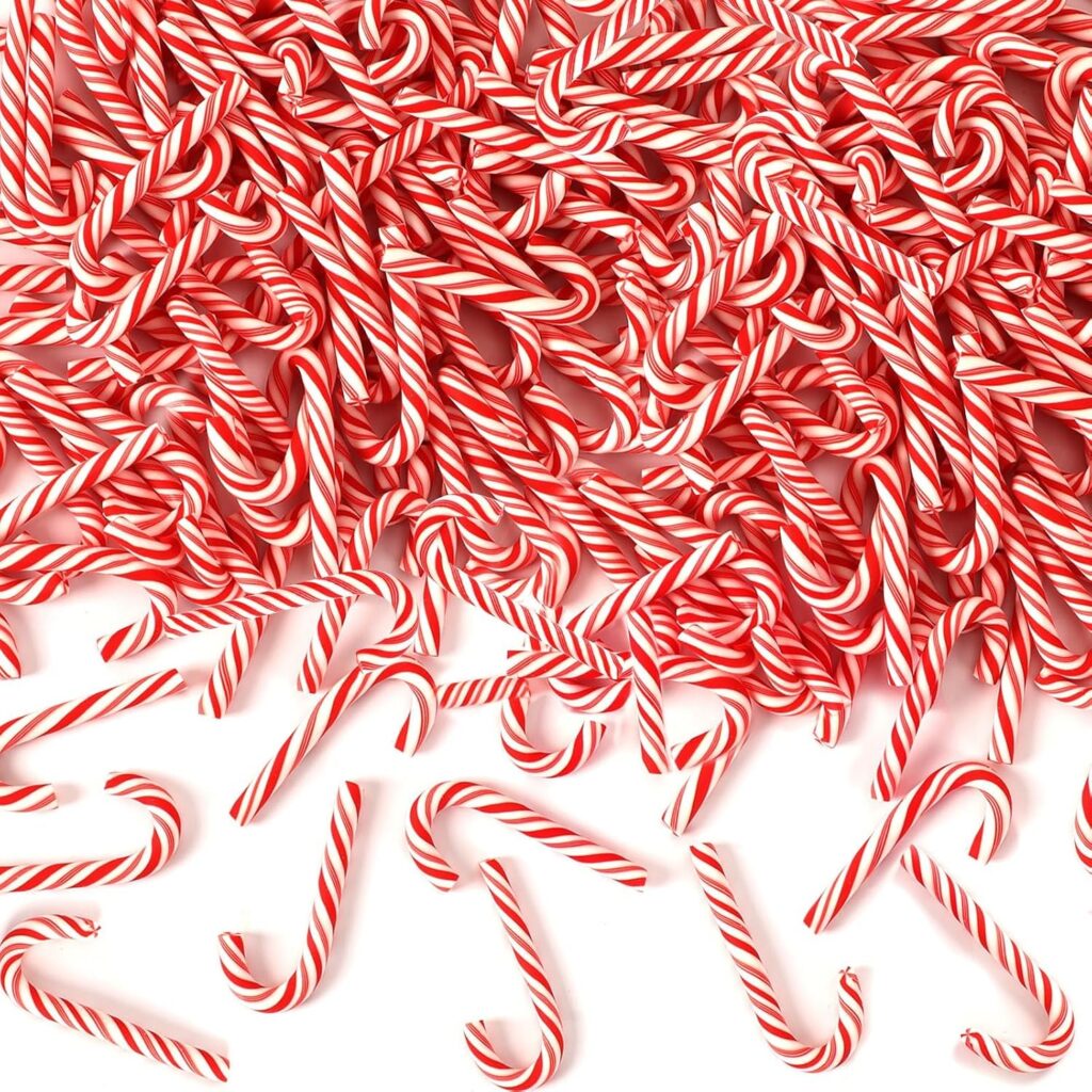 80Pcs Fake Mini Candy Canes for Christmas Crafts