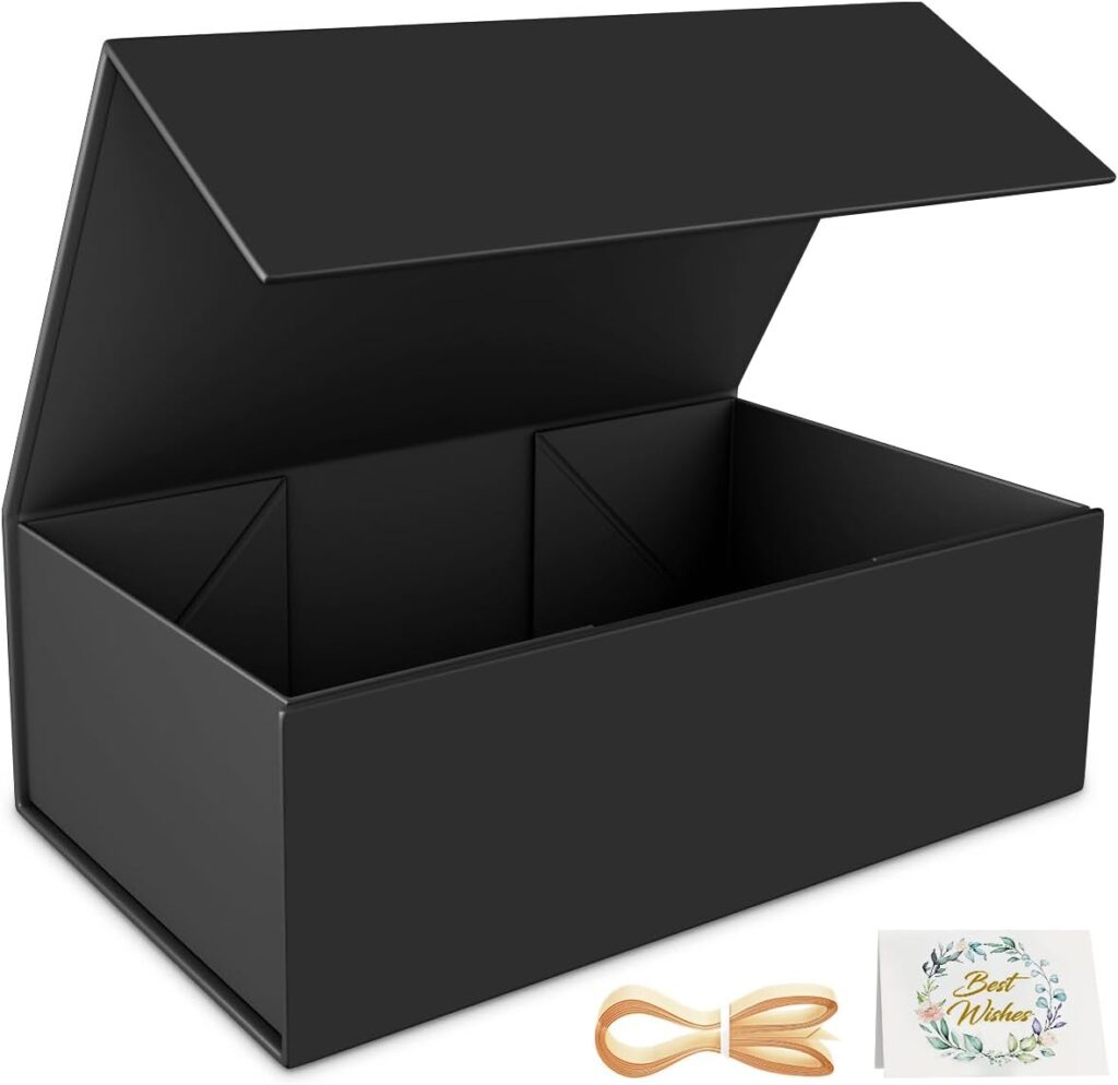 RYDDOY Black Gift Box, 9.5x6x3'' Gift Boxes with Lids for Presents
